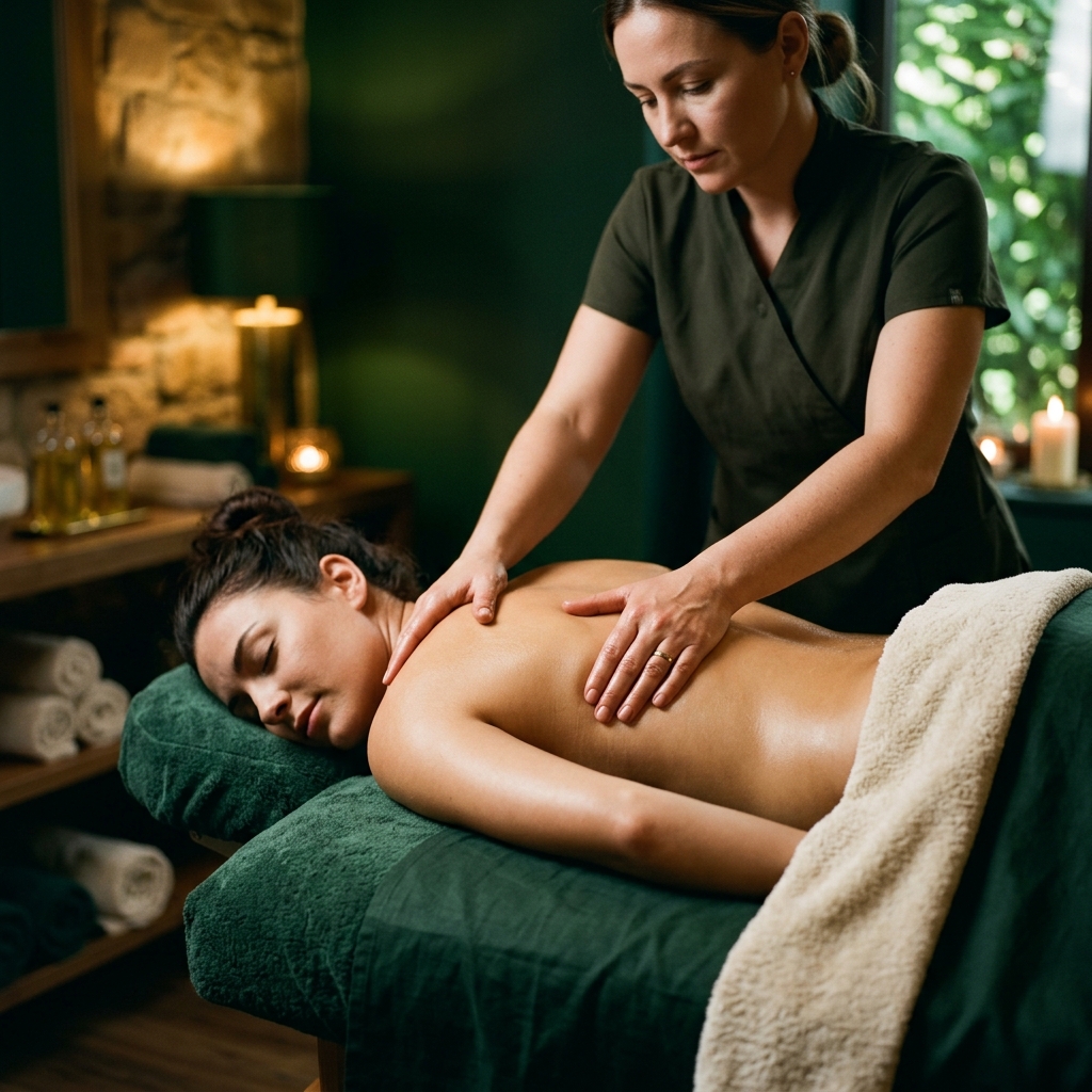 Deep tissue massage targeting chronic muscle tension