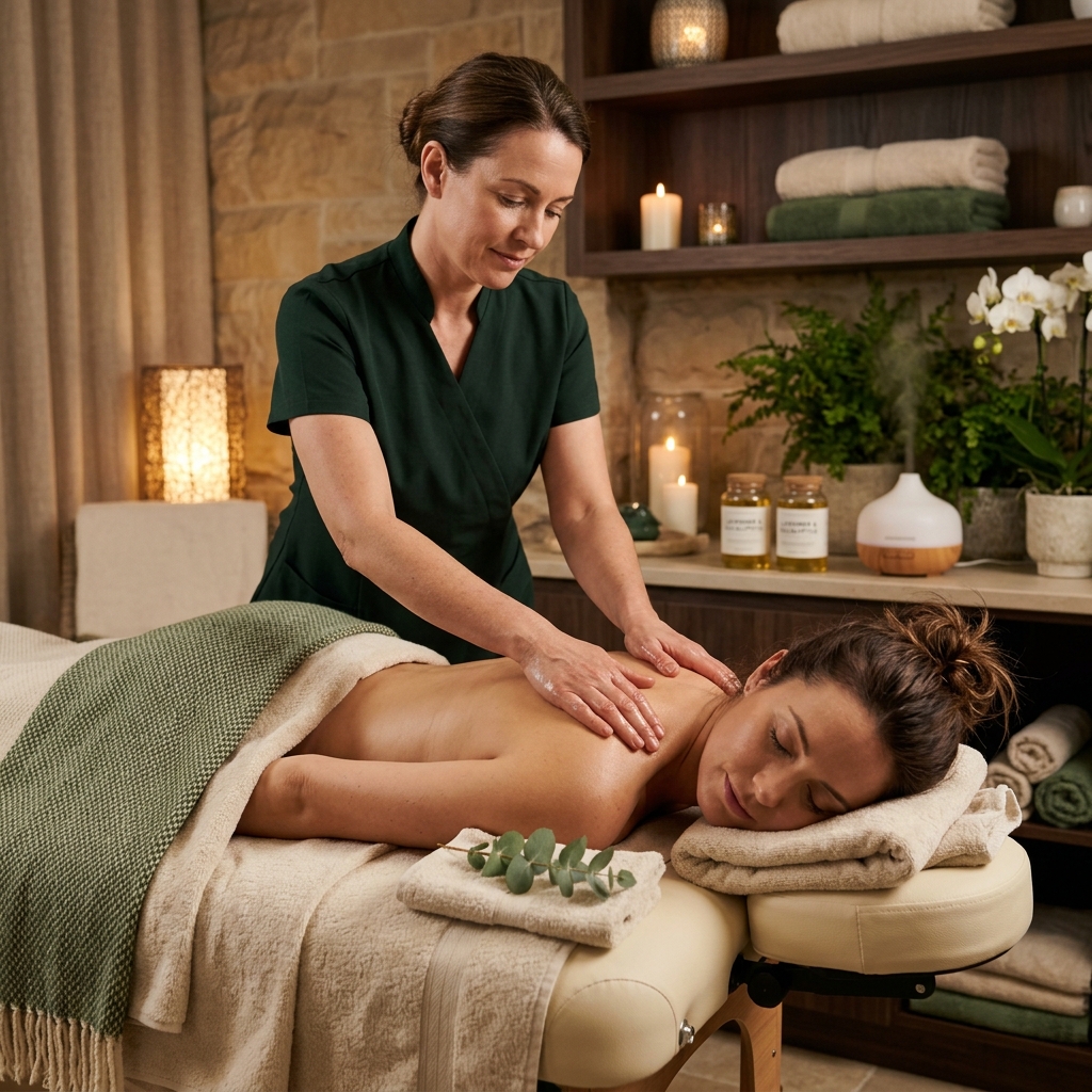 Swedish full-body massage therapy session at Lea Peachy Spa